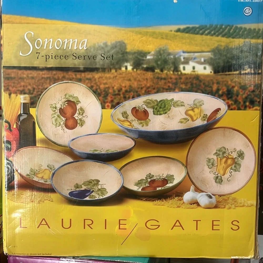 Laurie Gates Sonoma 7-piece Serve Set - Picture 1 of 1